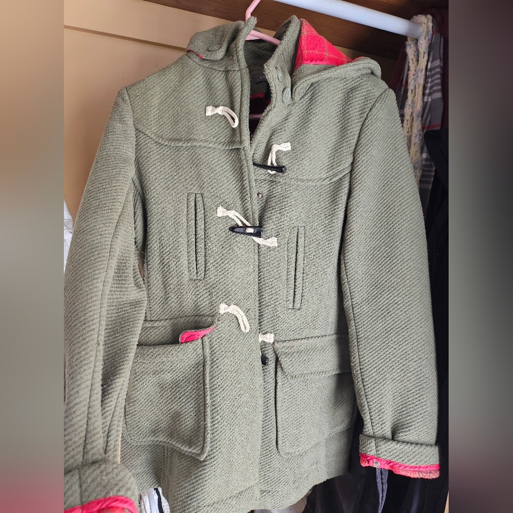 💜Suzy Shier Sage Green Toggle Utility Jacket